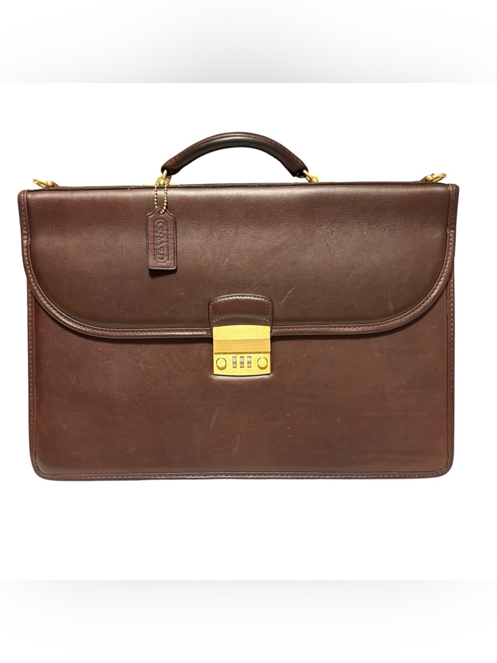 Vintage Coach Courier Brief 5352 Mahogany Leather Briefcase